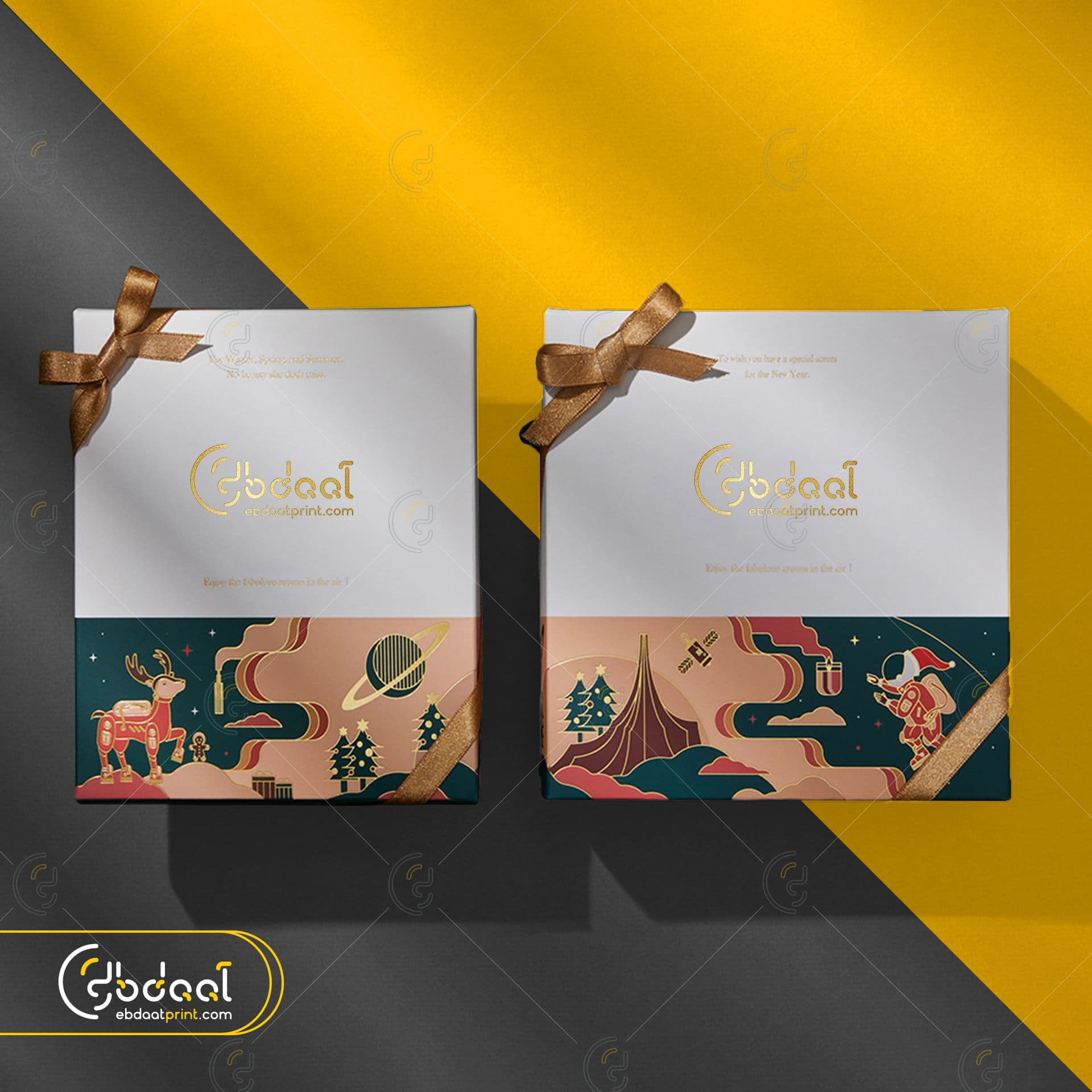 Winter Wonderland — Gold Ribbon Gift Box