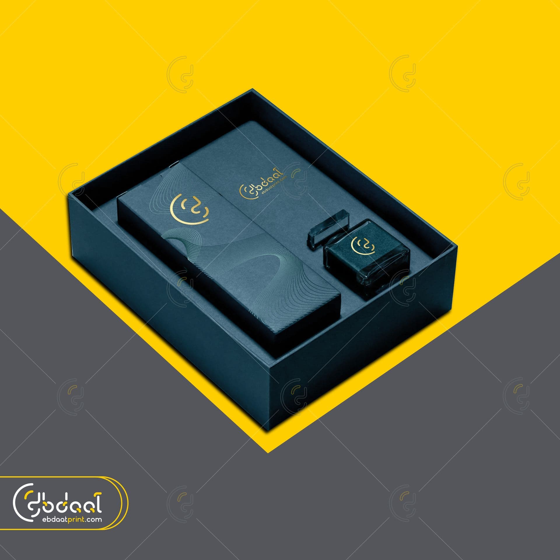 Teal Wave-Pattern Perfume Gift Set — view 2