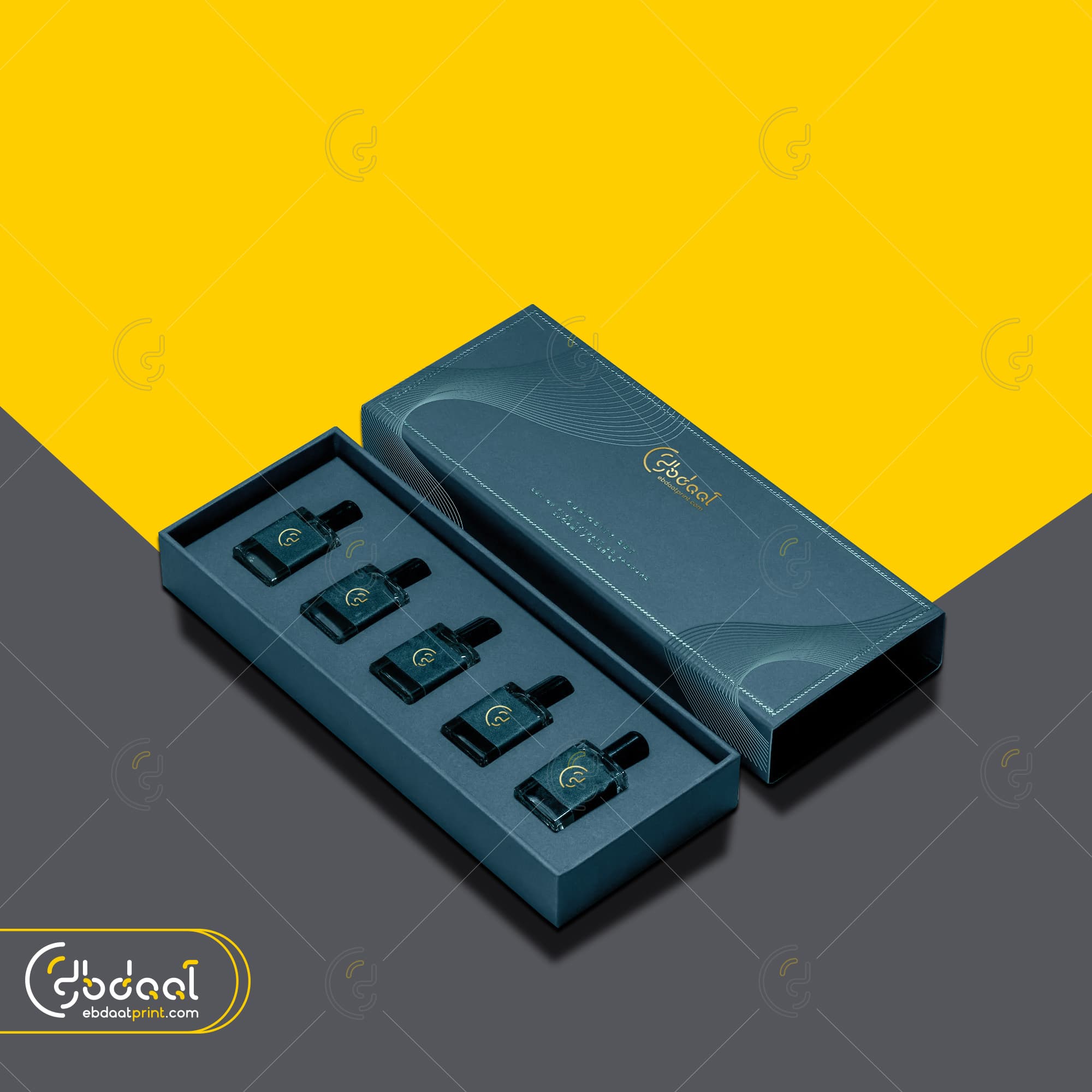 Teal Wave-Pattern Perfume Gift Set