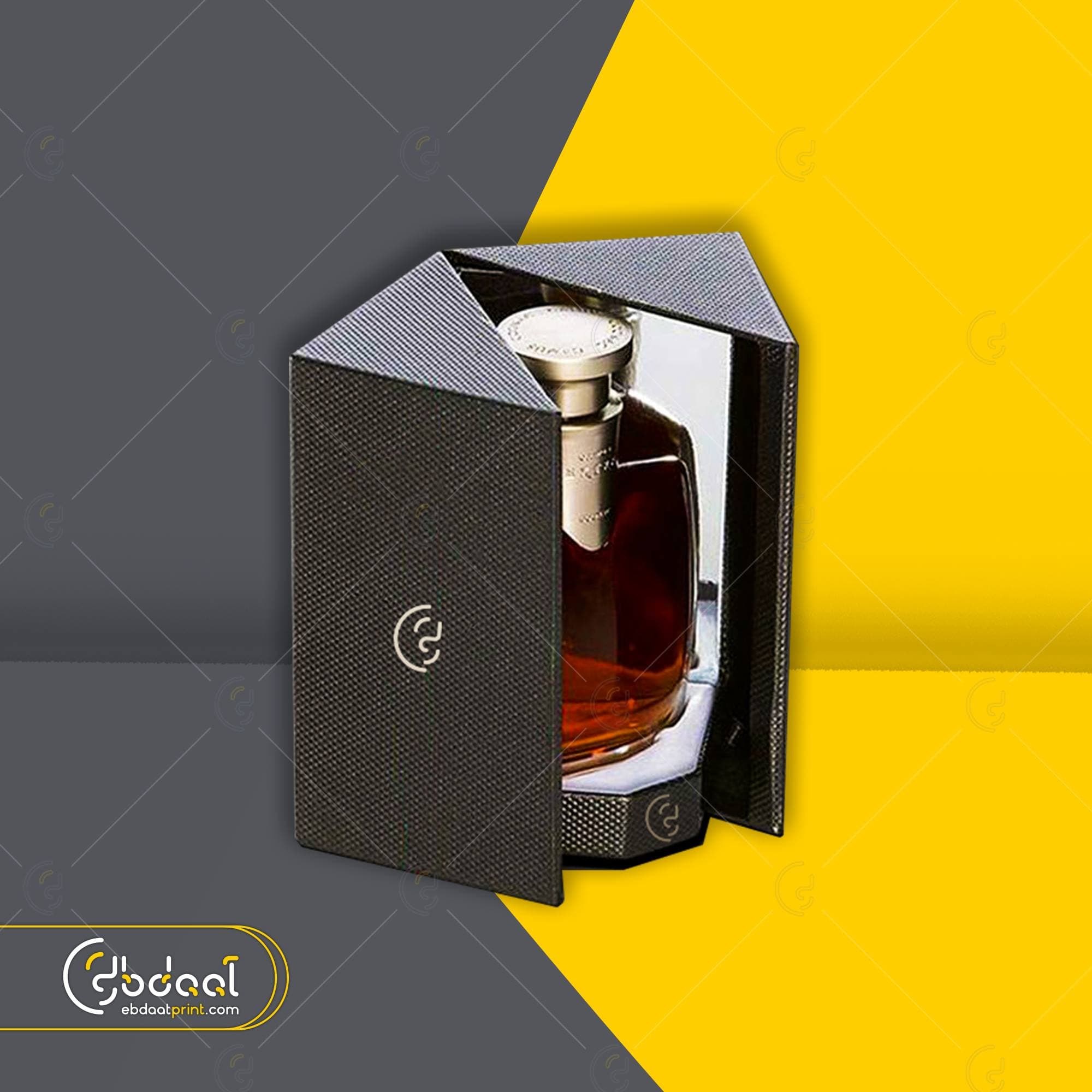 Black Textured Book-Style Decanter Box